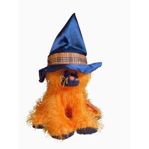 Ty Classic Alacazam Orange Halloween Cat Plush With Hat